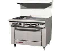 Southbend S36D-1G Economy Gas Range - 36"W, 4 Burners, 1 Standard Oven, 12" Griddle, LP Gas