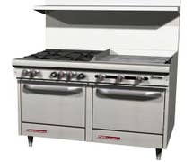 Southbend S48EE-2G Economy Gas Range - 48"W, 4 Burners, 2 Space Saver Ovens, 24" Griddle