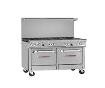 Commercial Gas Range - 48"W, 8 Burners, 2 Space Saver Ovens, Lp