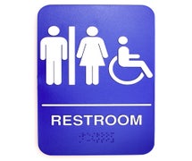 Tablecraft 695650 6X9" Sign, Restroom, Gender Neutral, Handicap, Braille, Plastic, 72/CS