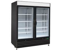 Kratos Refrigeration 69K-708 Commercial Swing Glass Door Freezer, Two Doors, 54"W, 48 Cu. Ft., Black Exterior