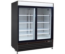 Kratos Refrigeration 69K-716 Commercial Sliding Glass Door Merchandiser, Two Doors, 54"W, 48 Cu. Ft., Black Exterior