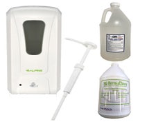 Deluxe Clean Hands Combo Pack - Includes Automatic Dispenser, Hand Sanitizer, Sanitizing Hand Soap, and Manual Pump