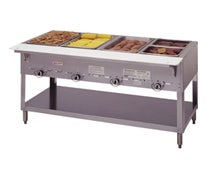 Duke 304 - Aerohot Steam Table - 4 Wells - Gas - LP and Natural Gas Options - 58-3/8"W, Natural, Stainless Steel