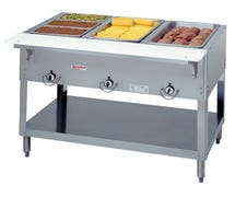 Duke 303 Aerohot Natural Gas Hot Food Table - Stationary 3 Wells, SS