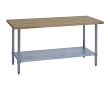 Duke 7121A-3696 Wood Top Work Table with Galvanized Undershelf, 36"x96"  