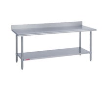 Duke 314S-3096-5R 30" x 96" 14-Gauge Stainless Steel Work Table with Stainless Steel Undershelf and 5" Backsplash