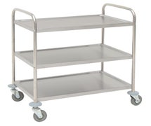 Hubert Stainless Steel 3-Shelf Large Trolley Cart - 33 9/10"L x 21 1/10"W x 36"H