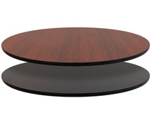 Oak Street Two-Sided Table Top - 24" Round, Mahogany/Black