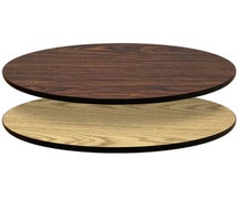 Oak Street Two-Sided Table Top - 24" Round, Oak/Walnut