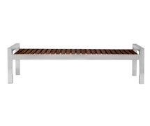 Commercial Zone 725453 Skyline Esspresso Wood Bench with Stainless Steel Legs, 5 Ft