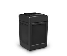 Commercial Zone 732101 PolyTec Series 42 Gallon Square Waste Container, Black