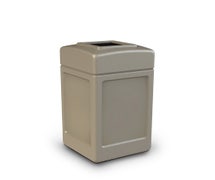 Commercial Zone 732102 PolyTec Series 42 Gallon Square Waste Container, Beige