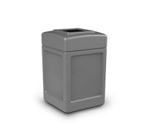 Commercial Zone 732103 PolyTec Series 42 Gallon Square Waste Container, Gray