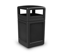 Commercial Zone 73290199 PolyTec Series 42 Gallon Square Waste Container with Dome Lid, Black