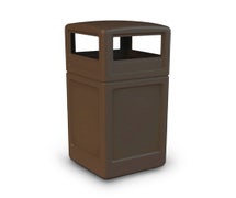 Commercial Zone 73293799 PolyTec Series 42 Gallon Square Waste Container with Dome Lid, Brown