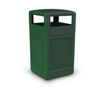 Commercial Zone 73295399 PolyTec Series 42 Gallon Square Waste Container with Dome Lid, Forest Green