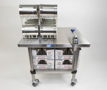 Edlund EDCS-11M Mobile Can Opener Station with S-11 Opener, (2) 8-Can Racks, 500 lb. Shelf