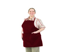 Chef Revival 601BAO-3-BG Front-Of-The-House Gourmet Bib Apron, 28" x 30", Burgundy