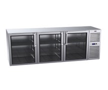 Krowne Metal BS84R-KNS - Bar Back Storage Cooler - 3 Glass Swing Doors, 35"H, Right Drainboard, Stainless Steel