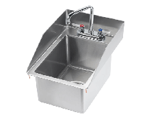 Krowne Metal  HS-1220 One-Compartment Drop-In Sink with Faucet and Side Splashes, 12" x 18"