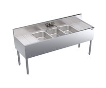 Krowne Metal KR19-53C Royal Series Three-Compartment Underbar Sink, 19"D x 60"W