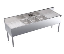 Krowne Metal KR19-63C Royal Series Three-Compartment Underbar Sink, 19"D x 72"W