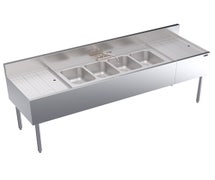 Krowne Metal KR19-74C Royal Series Four-Compartment Underbar Sink, 19"D x 84"W