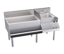 Krowne Metal KR24-W48L-10 Royal Series Workstation with Ice Bin on Left and 10-Circuit Cold Plate, 24"D x 48"W