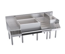 Krowne Metal KR24-W60C-10 Royal Series Workstation with Ice Bin, Liquor Display, Drainboard, and 10-Circuit Cold Plate, 24"D x 60"W