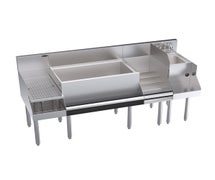 Krowne Metal KR24-W66C-10 Royal Series Workstation with Ice Bin, Liquor Display, Drainboard, and 10-Circuit Cold Plate, 24"D x 66"W