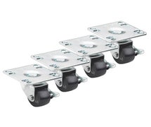 Krowne Metal BC-134 Refrigeration Plate Casters with Side Brakes, 4"H Overall, Set of 4 
