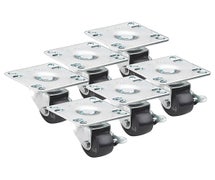 Krowne Metal BC-135 Refrigeration Plate Casters with Side Brakes, 4" Overall, Set of 6