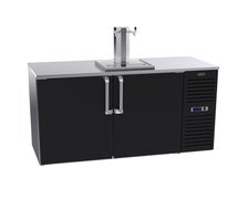 Krowne Metal DB60L-BSS Royal Series 60" Self-Contained Two-Door Draft Beer Cooler (Black Vinyl Doors), Compressor on Right