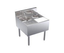 Krowne Metal KR24-MS24 Royal Series Underbar Speed Unit with Dump Sink, Dipperwell, Speed Rinser, and Cutting Board, 24"W x 24"D