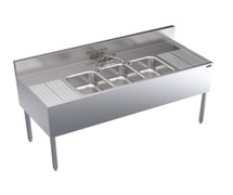 Krowne Metal KR24-53C Royal Series Three-Compartment Underbar Sink, 60"Wx24"D