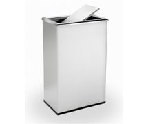 Commercial Zone 780829 Precision Series Rectangular Waste 13.5 Gallon Receptacle with Flipper Door, Stainless Steel