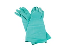 San Jamar 19NU-S - Pot, Sink and Dishwashing Gloves - Flexible Nitrile Rubber - 19" Long - Green, Small