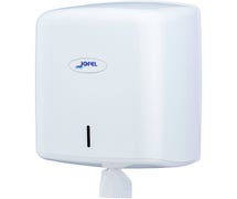 Jofel Valor T500WH Plastic 8" Centerpull Paper Towel Dispenser, White