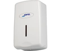 Jofel Valor S1000WH Manual 1L Wall-Mounted Liquid Soap Dispenser, White Plastic