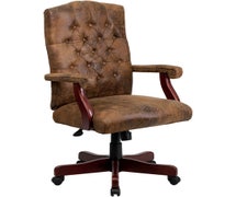 Flash Furniture 802-BRN-GG Bomber Brown Classic Executive Swivel Office Chair with Arms