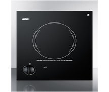 Summit Appliance CR1115 115V Single Burner Cooktop In Black Ceramic Glass, Made In Europe