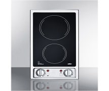 Summit Appliance CR2B120 2-Burner 120V Electric Cooktop With Smooth Black Ceramic Glass Surface