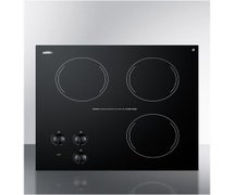Summit Appliance CR3240 230V Three-Burner Cooktop In Black Ceramic Glass, Made In Europe