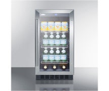 Summit Appliance SCR1536BG 15" Wide Glass Door, Built-In Beverage Cooler