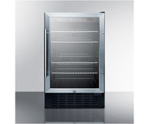 Summit Appliance SCR1841BADA 18" Wide Glass Door, Built-In Beverage Cooler For ADA Height Cabinets