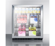 Summit Appliance SCR610BLCSS Commercial, Built-In Under-Counter Beverage Refrigerator With Ss Interior