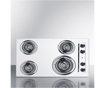 Summit Appliance WEL05 30" Wide 220V Electric Cooktop In White Porcelain Finish