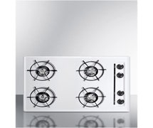 Summit Appliance WNL05P 30" Wide Gas Cooktop In White, With Four Burners And Battery Start Ignition;