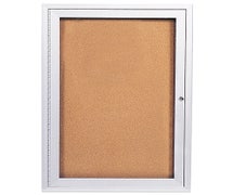 United Visual Products UV401 Indoor/Outdoor Cork Board 1 Door, 18"Wx24"H